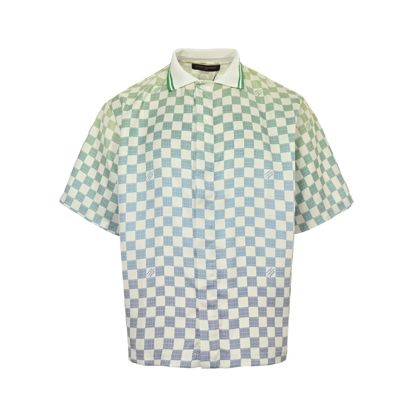 Louis Vuitton/Louis Vuitton gradient checkerboard lapel short-sleeved shirt